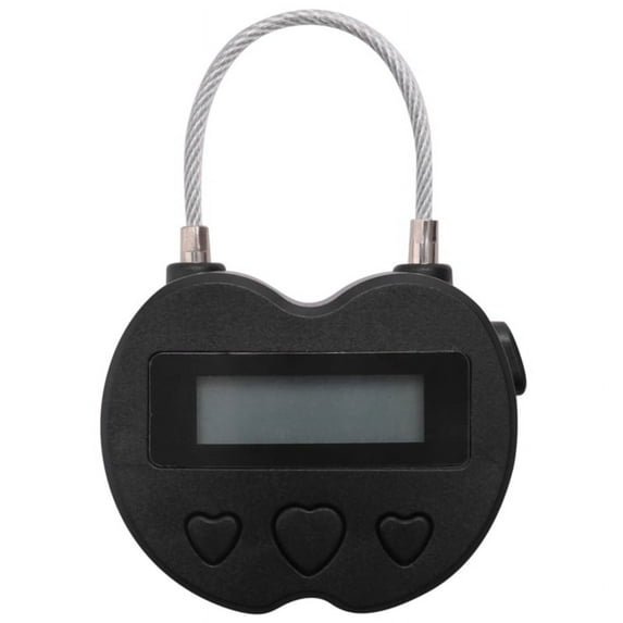 Terpovery Smart Time Lock LCD Display USB Rechargeable Temporary Timer Padlock, Black