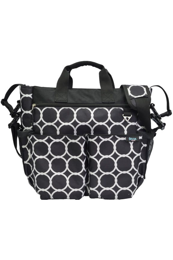 Mommy Shoulder Diaper Bag with Stroller Strap, Mouth Wiper Cloth, Waterproof Diaper Bag, Diaper Change Pad