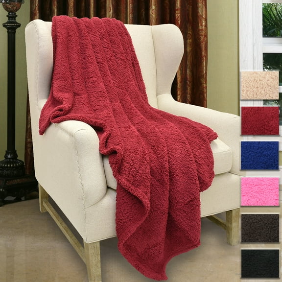 Terra Bed Blankets, Bedspreads, Bed throws, Soft Cozy Reversible Fuzzy Blanket  50" W x 60" L, Latte
