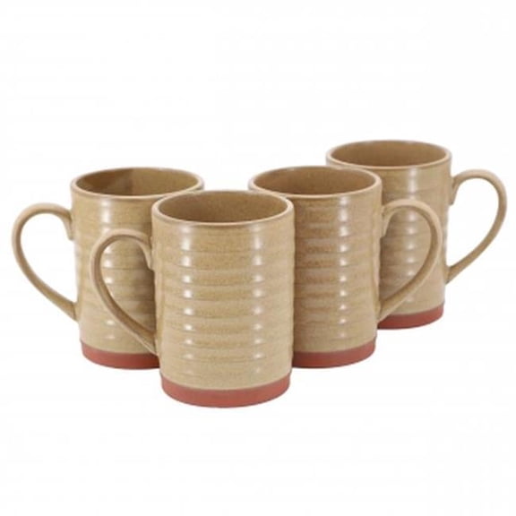 Terra Bella Terracotta Mug Set - Sandstone - 4 Piece - Elegant Design