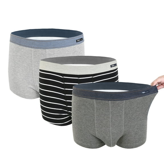 Terra Boxer Briefs Mens 3 Pack Underwear Elastic Waistband Solid New Classic Fit