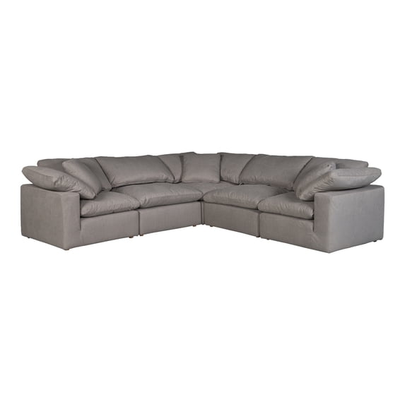 Terra Condo Classic L Modular Sectional Performance Fabric Light Grey
