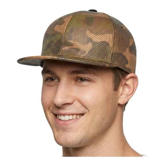 Terra Cool Mens Baseball Cap Hat Camo Pattern Printed Flat Bill Buckle Closure