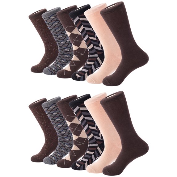 Terra Cotta Dress Crew Socks 12 Pack