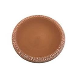 Terra Cotta Fiber Clay Birdbath Bowl with Etched Rim