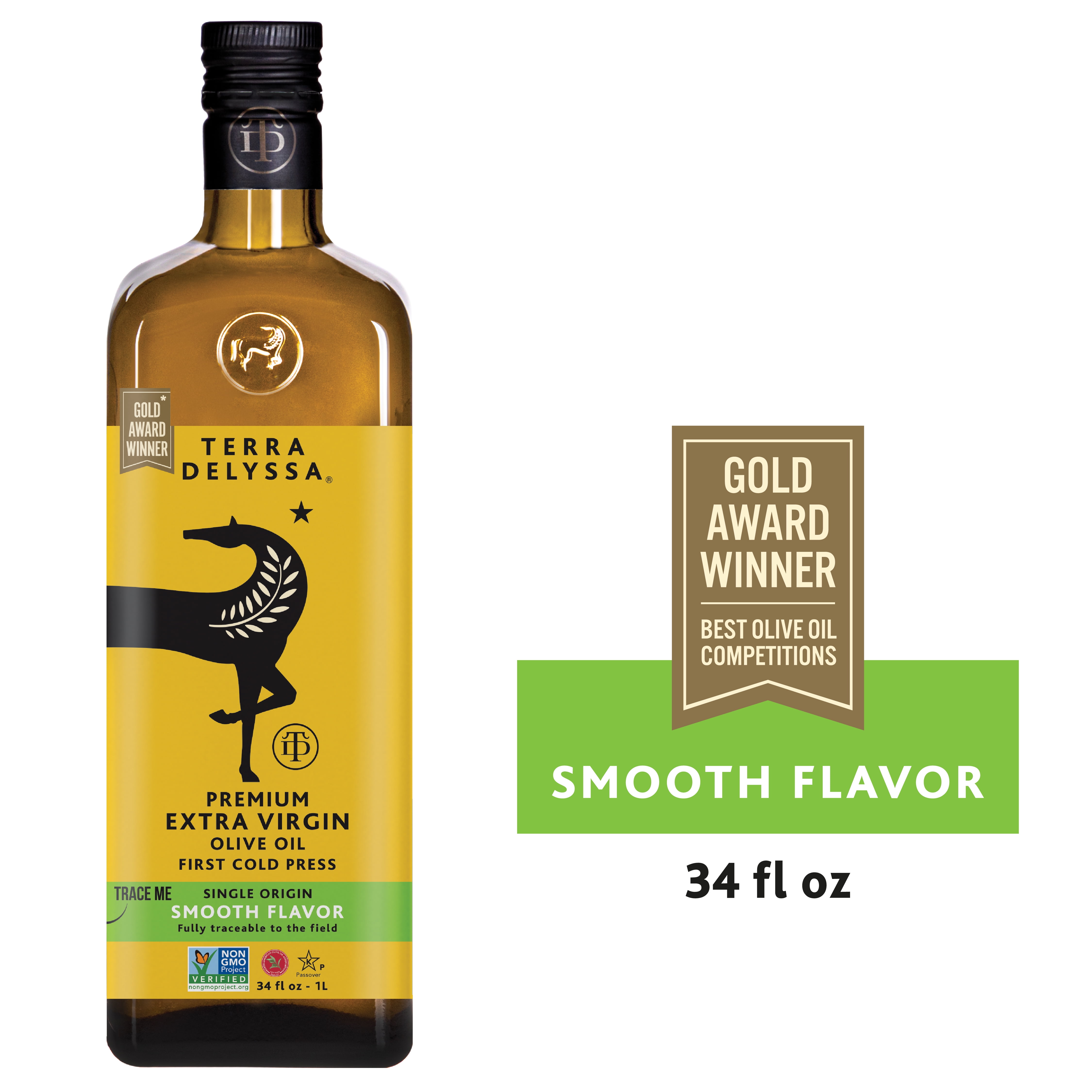 Terra Delyssa First Cold Pressed Extra Virgin Olive Oil, 34 fl oz