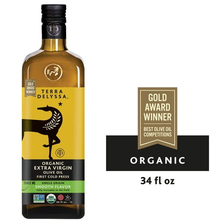 Terra Delyssa Organic Extra Virgin Olive Oil, 34 fl. oz. Glass