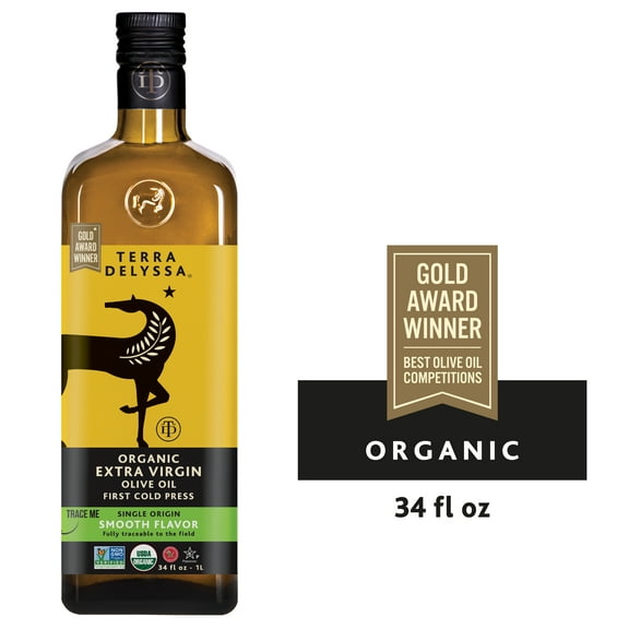 Terra Delyssa Organic Extra Virgin Olive Oil, 34 fl. oz. Glass