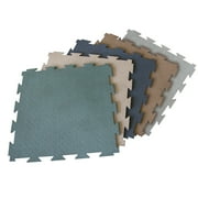 Terra-Flex Interlocking Rubber Flooring - 1/4x24x24 inch - Premium Rubber Tiles - Gray
