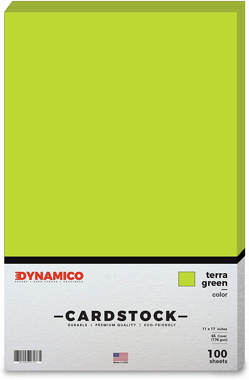 Terra Green 11 x 17" Cardstock Paper - Tabloid/Ledger - for Cards and Stationery Printing | Medium weight 65 LB (175 gsm) Cover Card Stock | 100 Sheets Per Pack