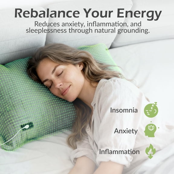 . Terra Grounding Pillow Case – Queen Size 20x30in– Premium Fabric Blend – Organic Egyptian Cotton & Silver-Infused Threads – Pillow Cover for Sleep & Recovery