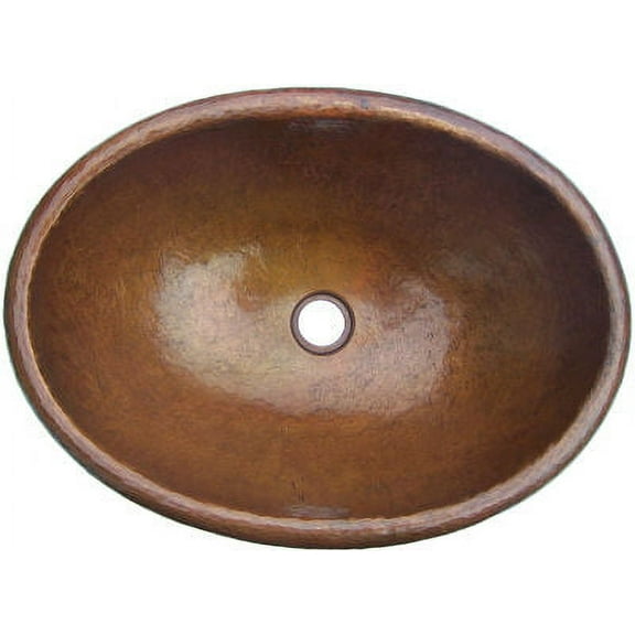 Terra Hammered Oval Bathroom Copper Sink