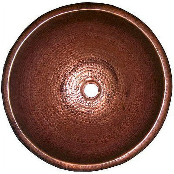 Terra Hammered Round Bathroom Copper Sink