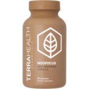 Terra Health Essentials NOOFOCUS - Nootropics Brain Support Supplement with Adaptogenic Mushrooms, Alpha-GPC, Gotu Kola, L-Theanine for Focus & Memory - All Natural, 30 Day Supply