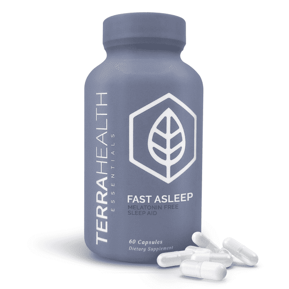 Terra Heath Essentials Fast Asleep - Melatonin Free, Sleep Support, Helps with Sleeplessness & Restlessness - All Natural, 30 Day Supply