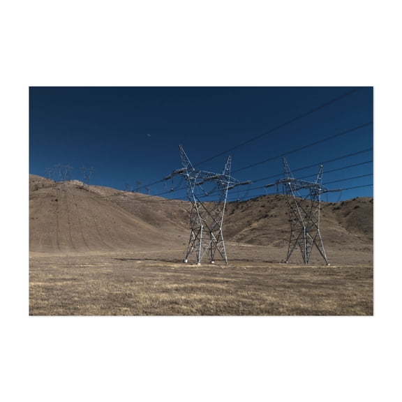 Terra Incognito - Acton California Photography Desert Industrial Landscape Scenic Rural Moon Unframed Wall Art Print 4 x 6 inches