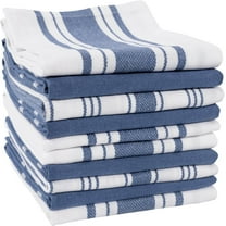 KAF Home Set of 10 Terra Kitchen Towels, GRS Certified & Multi-Purpose Dish Towels, Blue