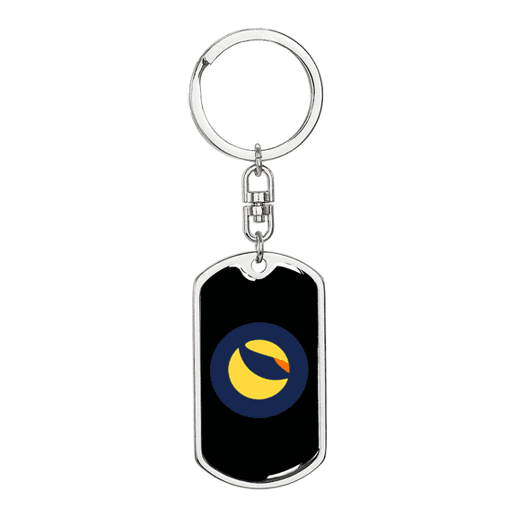 Terra (LUNA) Crypto Cryptocurrency Dog Tag Keychain Stainless Steel Silver Tone or Gold Tone