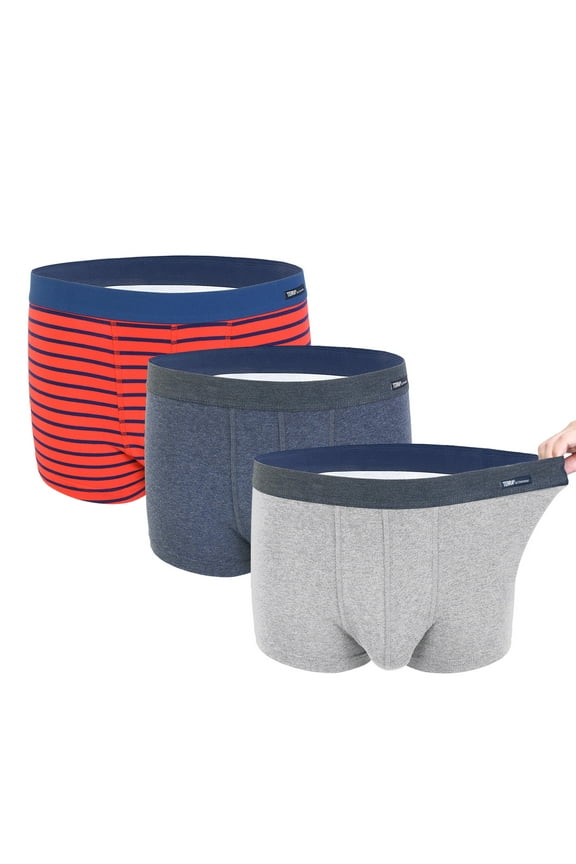 Men Boxer Brief Underwear Best 3 Pack Most Comfortable Cotton Trunk Short