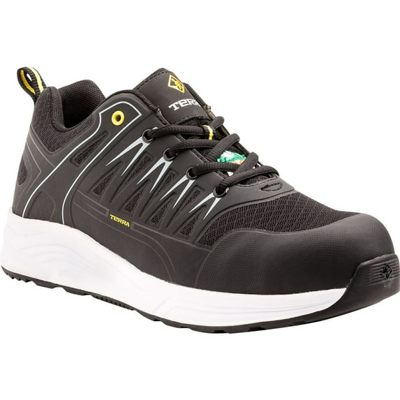 Terra Men's Black/White Rebound Slip Resistant Athletic Sneaker Composite Toe - Size 8 M