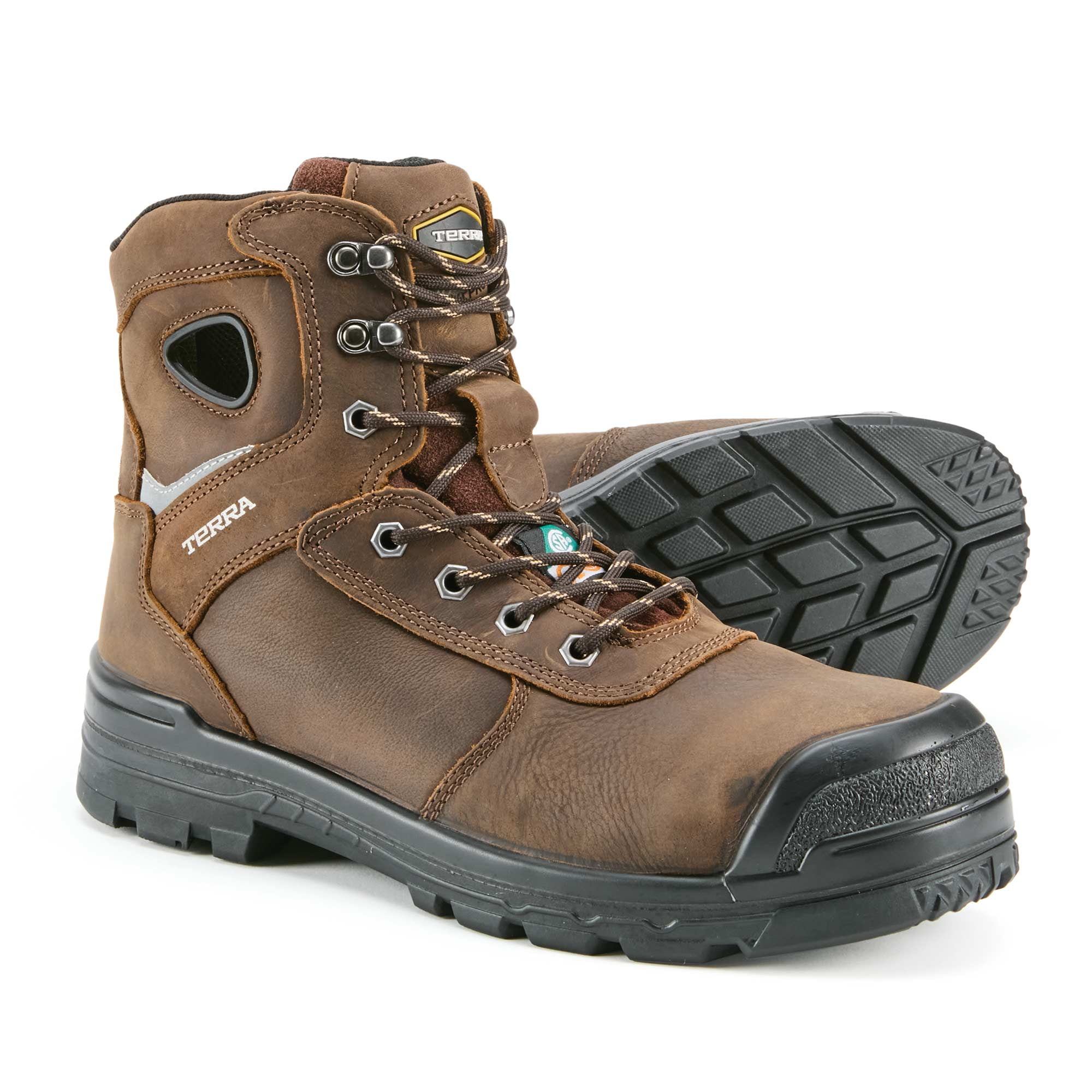 Men\'s Terra Work Boots Brown Leather Size 9 Hard Terra® Pilot #103004DW Men main image 2
