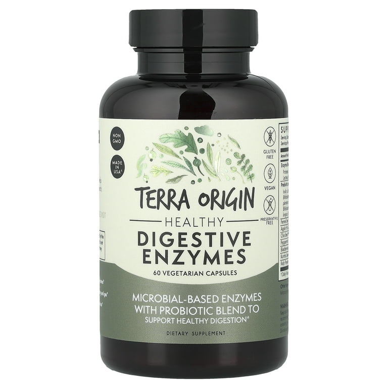 NatureShape 15600+ & BOOST カプセル 2400 セット Terra Origin Healthy Digestive Enzymes, 60 Vegetarian Capsules