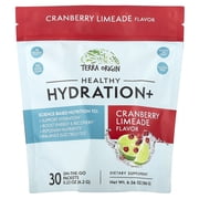 Terra Origin Healthy Hydration+, Cranberry Limeade, 30 On-The-Go Packets, 0.22 oz 6.2 g Each