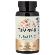 Terra Origin Turmeric With BioPerine , 60 Vegetable Capsules