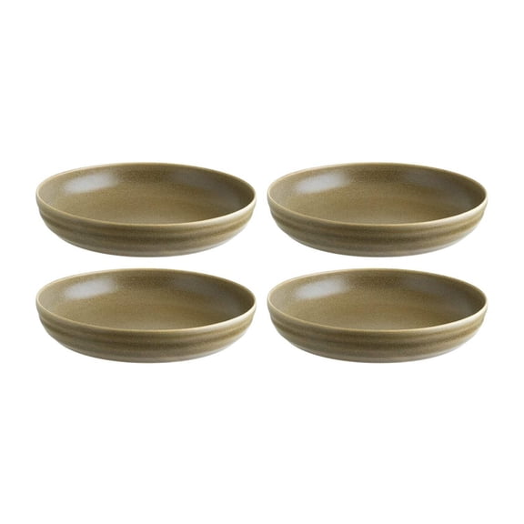 Terra Pott dia.9" h:1.75" 36 oz. Round Brown Porcelain Bowl (Set of 4)