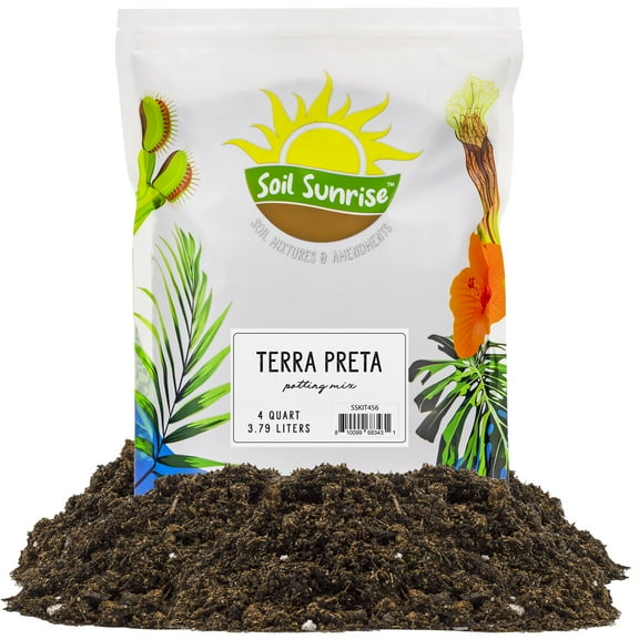 Terra-Preta Inspired Potting Soil (4 Quarts), Biochar-Enriched Sustainable Mix for Indoor/Outdoor  Plants