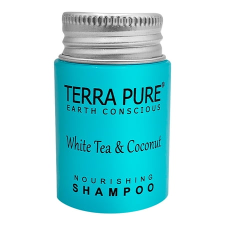 Terra Pure White Tea & Coconut Shampoo, Travel Size Hotel Amenities, 1 oz. (Case of 100)
