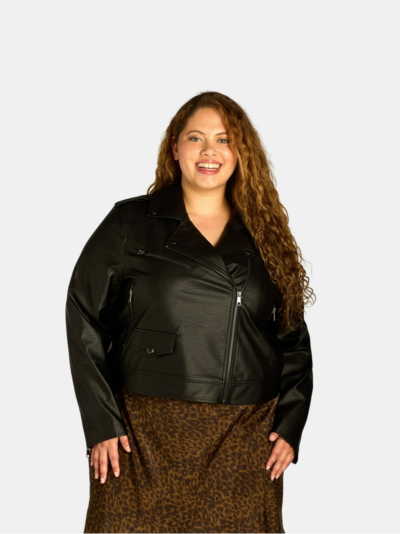 Leather Jacket Plus Size Rocker Clothing Plus Size Faux Leather