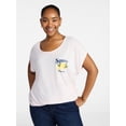 thumbnail image 1 of Terra & Sky Women's Plus Lemons Graphic Tee with Short Sleeves, Sizes 0X-5X, 1 of 5