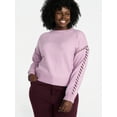 thumbnail image 1 of Terra & Sky Women's Plus Cropped Whipstitch Trim Sweater, Lightweight, Sizes 0X-5X, 1 of 5