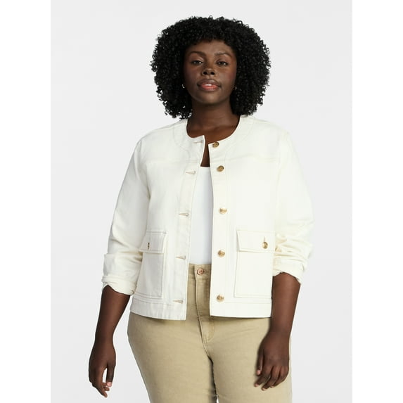 Terra & Sky Plus Denim Lady Jacket, Sizes 0X-5X