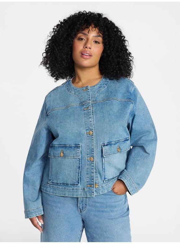 Plus Denim Lady Jacket, Sizes 0X-5X