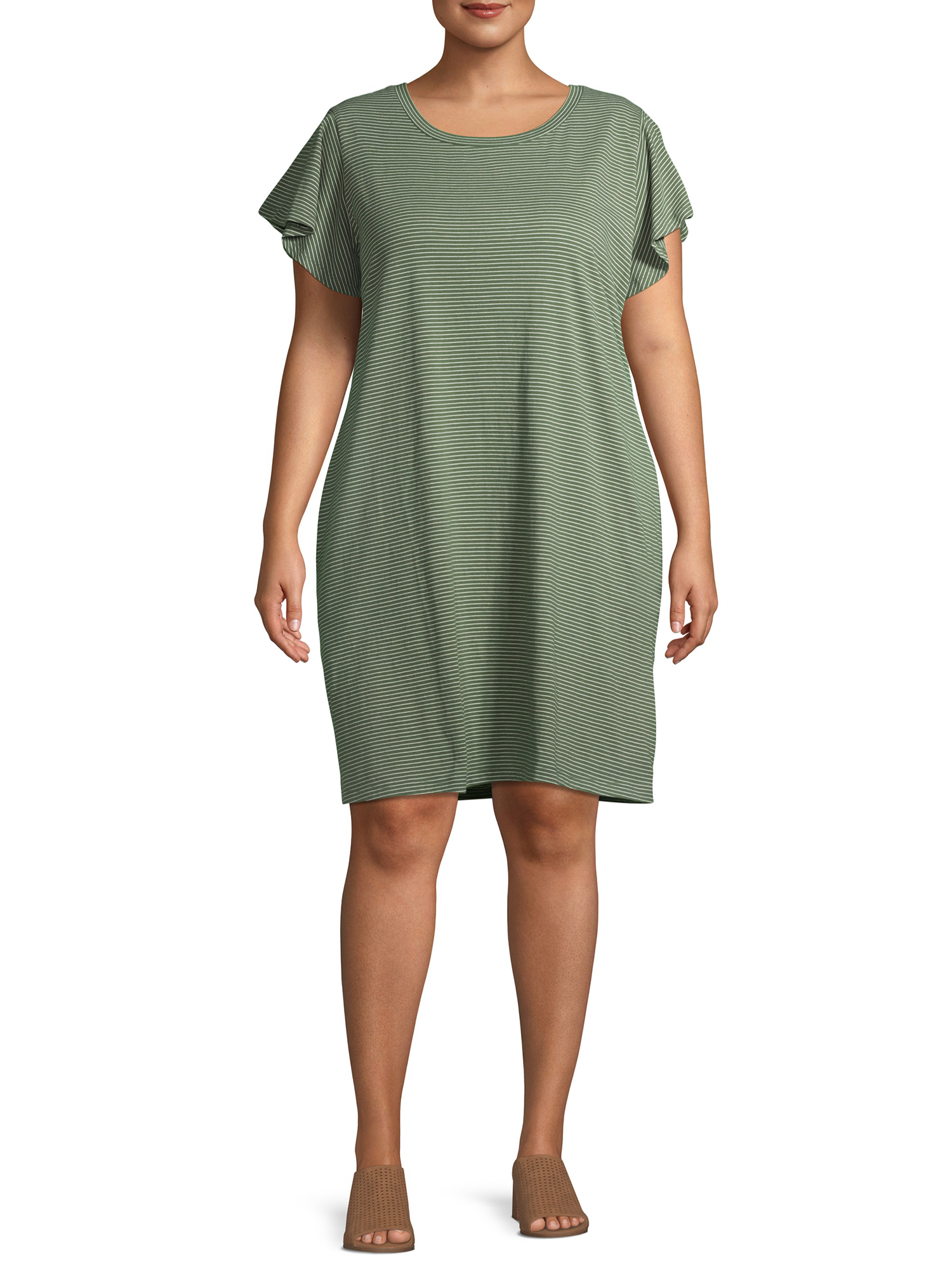 Flutter sleeve t shirt dress deals