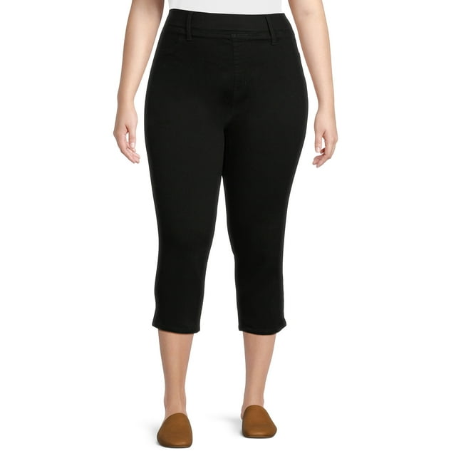 Terra & Sky Plus Size PullOn Capri Jeggings, 23” Inseam