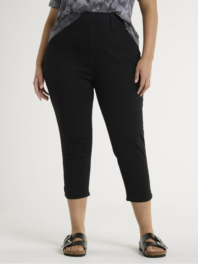 Walmart Terra Sky Denim Capris Terra Sky Plus Size Pull-On Capri
