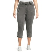 Terra & Sky Plus Size Pull-On Capri Jeggings, 23” Inseam