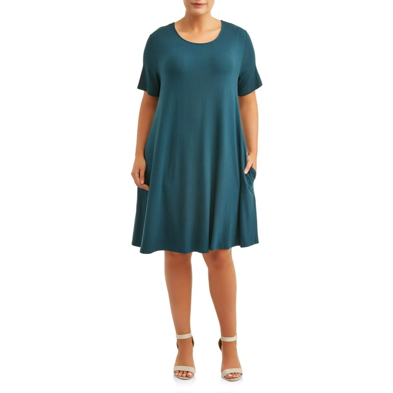 Terra & Sky Terra & Sky Plus Size Short Sleeve Knit Dress with