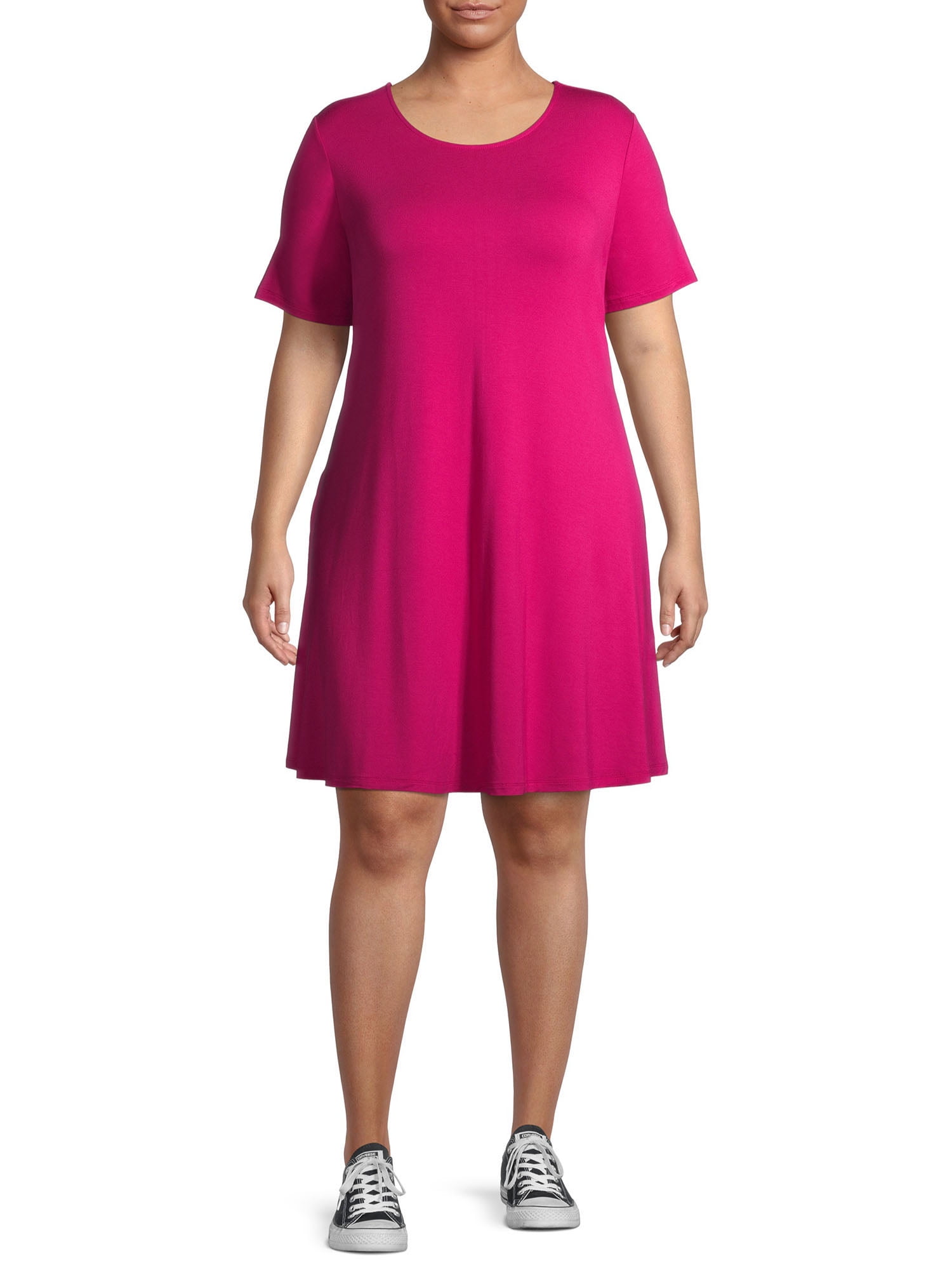 Plus size knit dresses with pockets deals