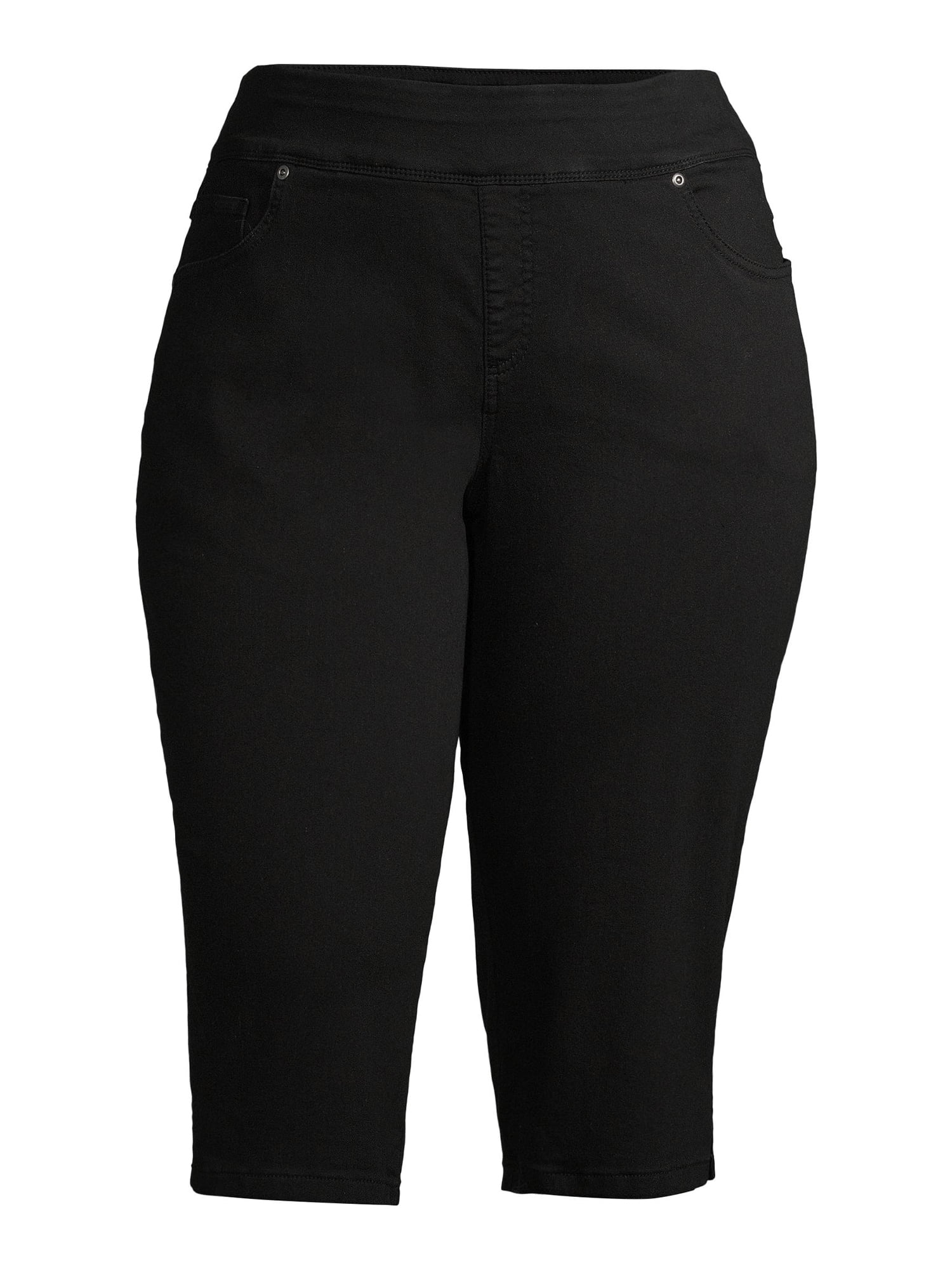 Terra & Sky Plus Size Stretch Pull On Denim Capris