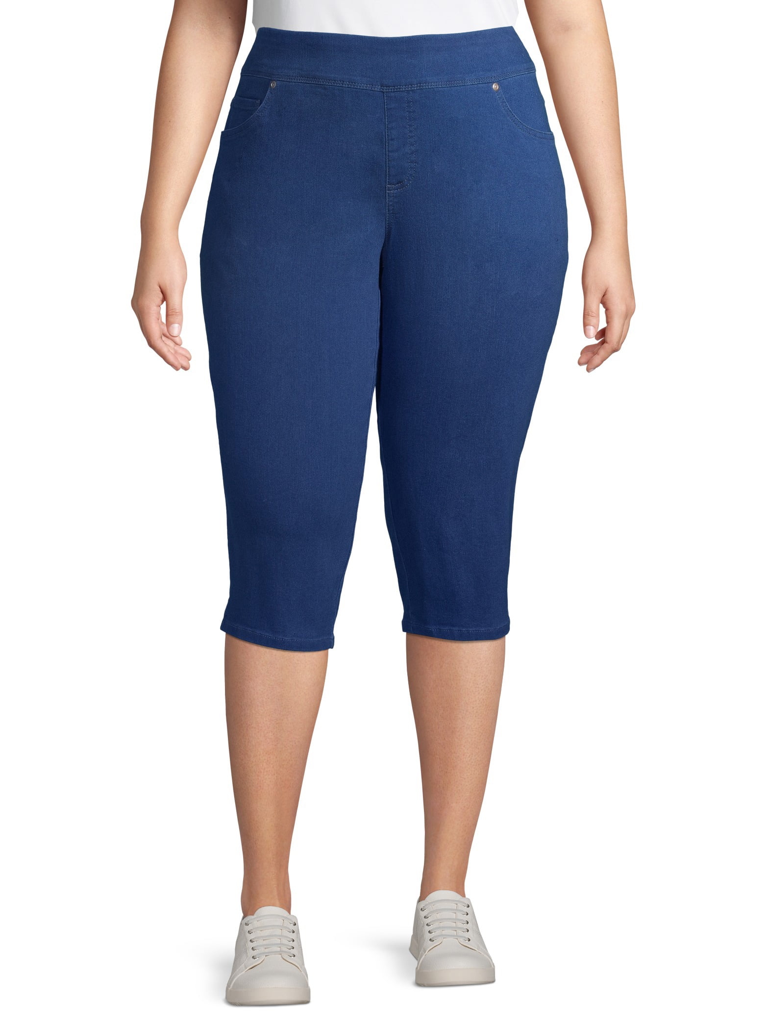 Pull on jean capris plus size discount