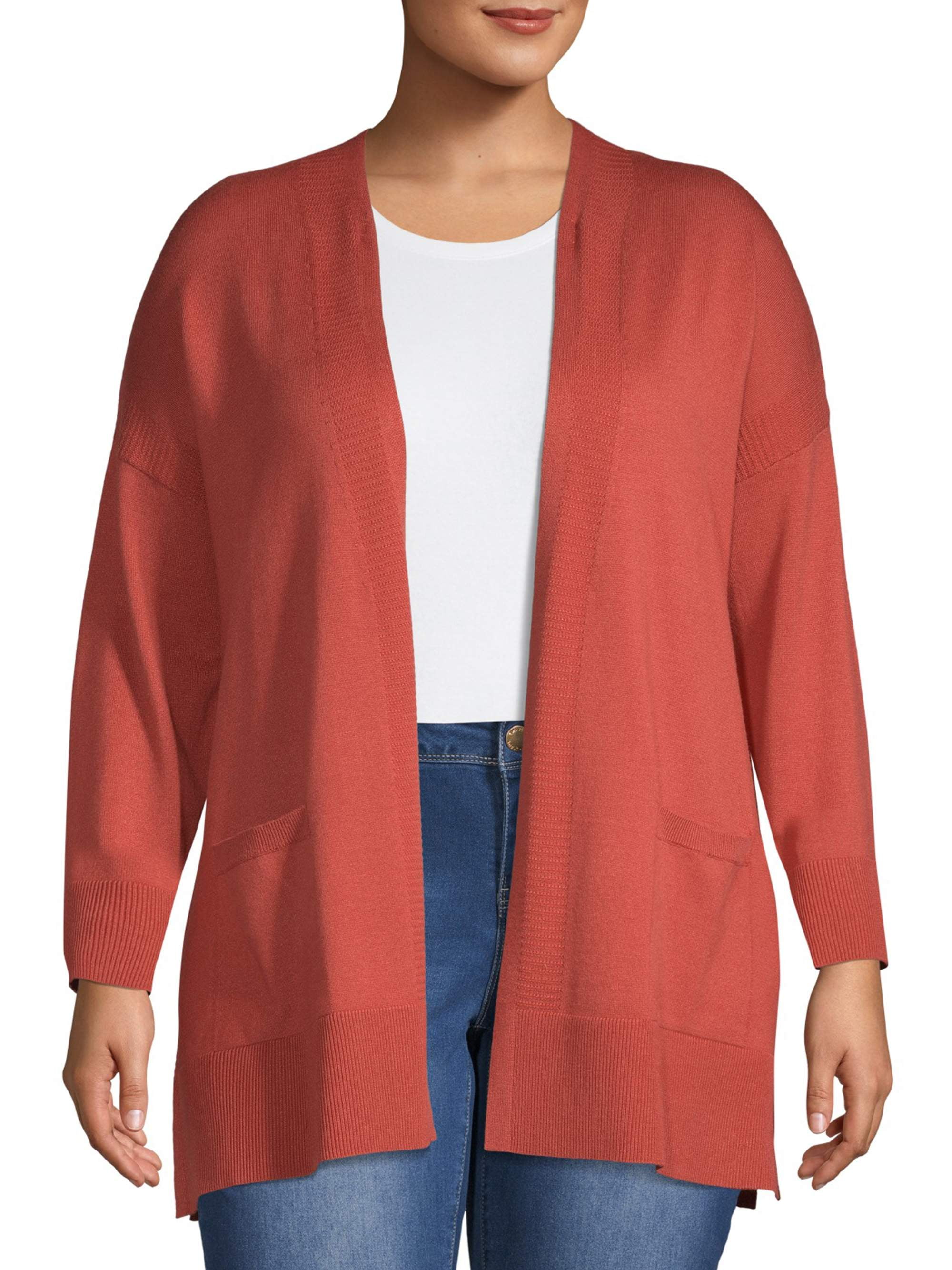 Terra Sky Plus Size Sweater Cardigan with Pockets Women s