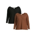 thumbnail image 1 of Terra & Sky Plus Size Sweetheart Rib Top, 2-Pack, 1 of 5