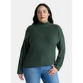 thumbnail image 1 of Terra & Sky Women’s Plus Diagonal Ribbed Mock Neck Sweater, Lightweight, Sizes 0X-5X, 1 of 5