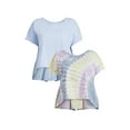 thumbnail image 1 of Terra & Sky Short Sleeve High low Pullover Crew Neck Relaxed Fit T-Shirt (Women's Plus) 2 Pack, 1 of 7