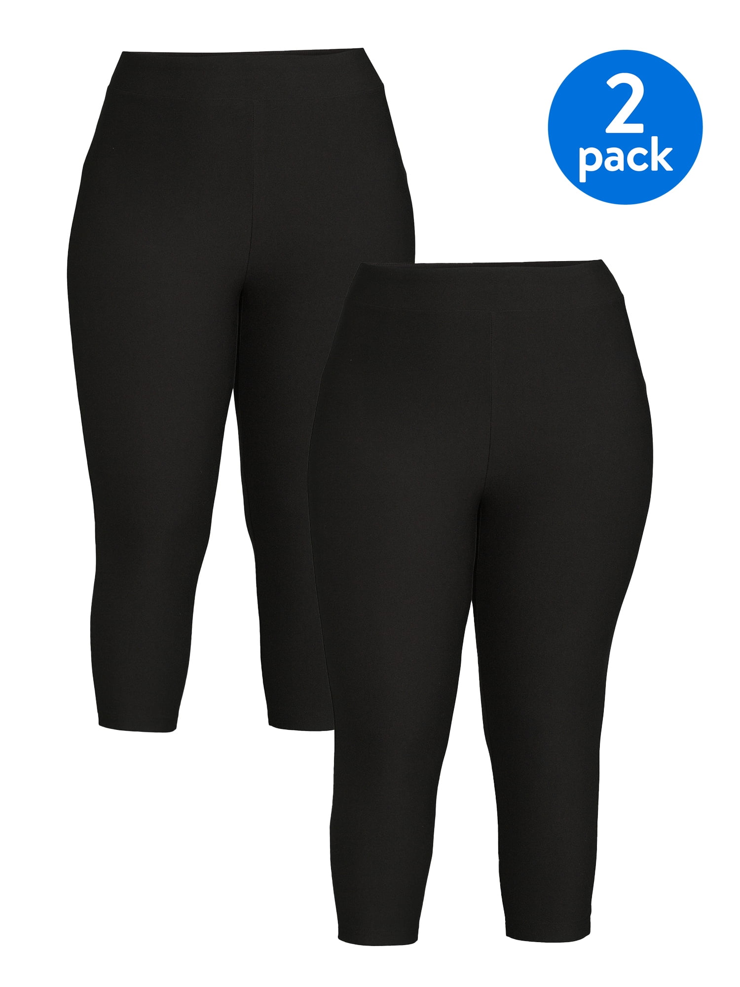 Terra & Sky Slim Fit High Rise SlimLeg Legging (Women's Plus), 2 Count, 2 Pack