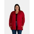 thumbnail image 1 of Terra & Sky Women's Fine Gauge Cardigan, Lightweight; Sizes 0X-4X, 1 of 5